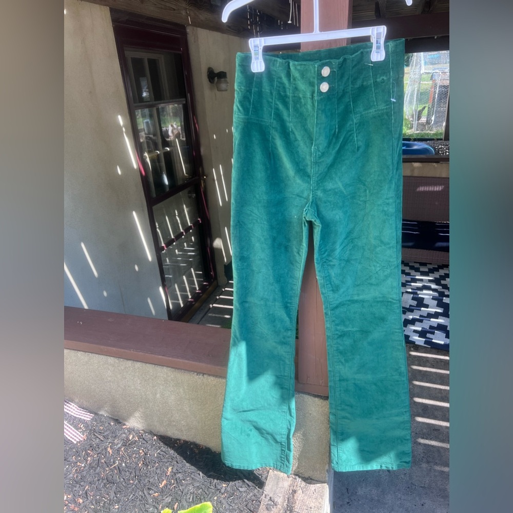 Avec Les Filles Green Boot Cut Pants